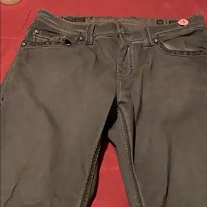 Grey rock revival jeans